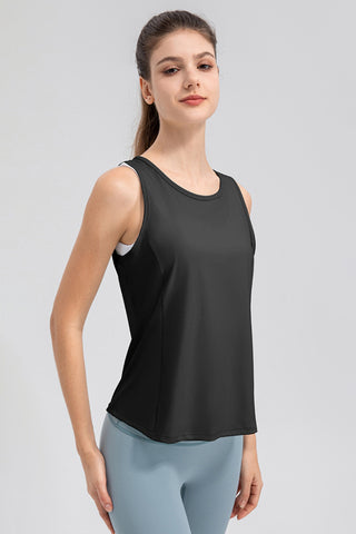 Wide Strap Round Neck Active Tank Trendsi