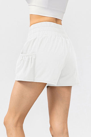 Elastic Waist Pocketed Active Shorts Trendsi