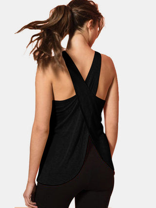 Crisscross Scoop Neck Active Tank Trendsi