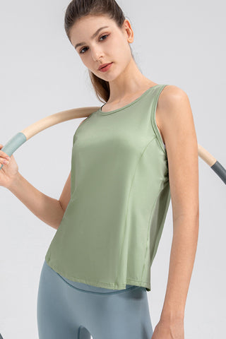 Wide Strap Round Neck Active Tank Trendsi