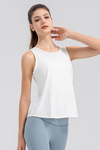 Wide Strap Round Neck Active Tank Trendsi