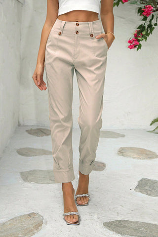 Straight Leg Pants with Pockets Divacious