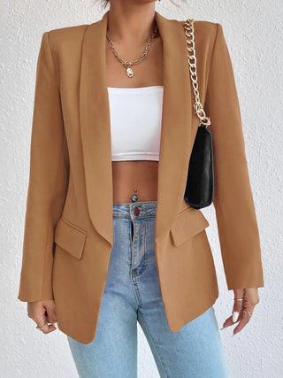 Shawl Collar Long Sleeve Blazer Divacious