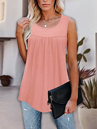 Round Neck Wide Strap Tank Divacious