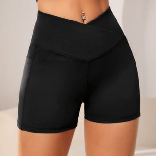 Wide Waistband Active Shorts with Pocket Divacious