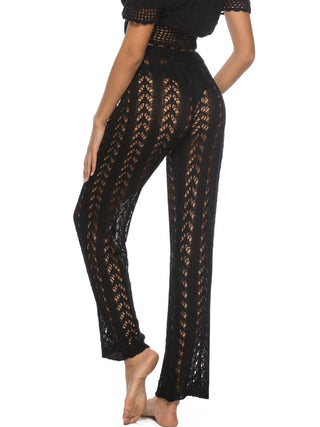 Cutout Drawstring High Waist Swim Pants Divacious