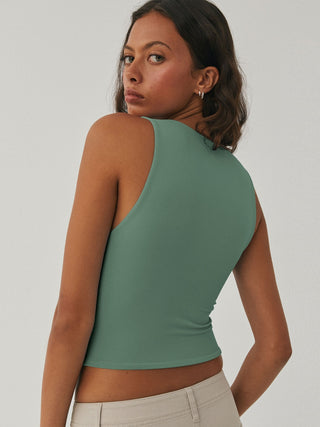 Round Neck Cropped Tank Divacious