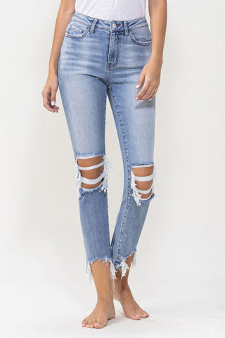 Lovervet Full Size Courtney Super High Rise Kick Flare Jeans Divacious