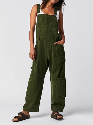 Pocketed Wide Strap Denim Overalls Divacious