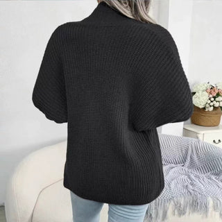 Open Front Lantern Sleeve Cardigan Divacious