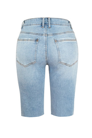 Distressed Pocketed Denim Shorts Divacious