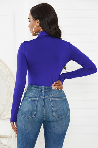 Turtleneck Long Sleeve Bodysuit Divacious