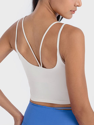 Millennia Double Strap Ribbed Sports Cami Trendsi