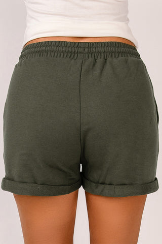 Drawstring Waist Cuffed Shorts Divacious