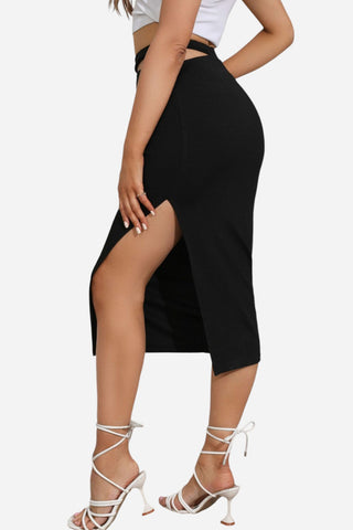 Cutout Slit Midi Skirt Divacious