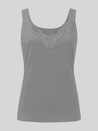 Full Size Lace Detail Sweetheart Neck Tank Divacious