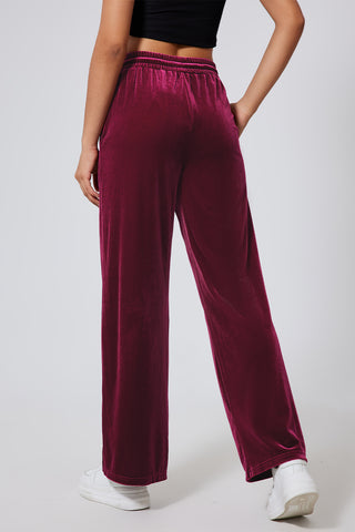 Drawstring Wide Leg Active Pants Trendsi