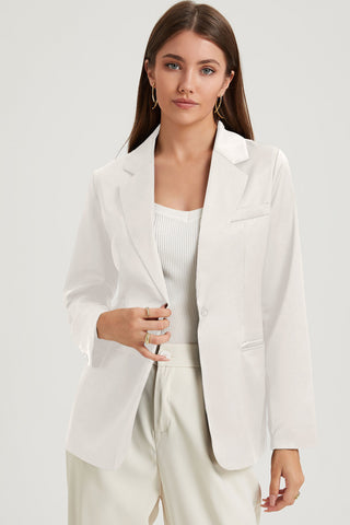 Long Sleeve Lapel Collar Blazer Divacious