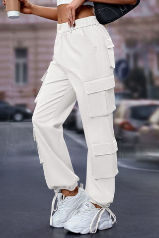 Elastic Waist Cargo Pants Divacious