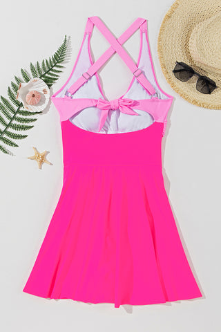 Crisscross V-Neck One-Piece Swimwear Divacious