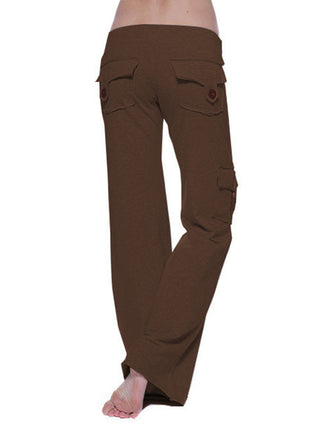 Mid Waist Pants with Pockets Divacious