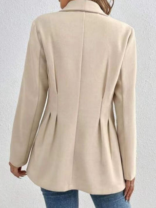 One Button Long Sleeve Blazer - Divacious