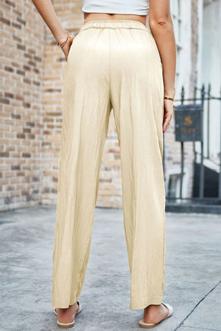 Elastic Waist Wide Leg Pants Divacious