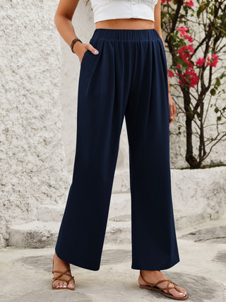 Elastic Waist Wide Leg Pants - Divacious