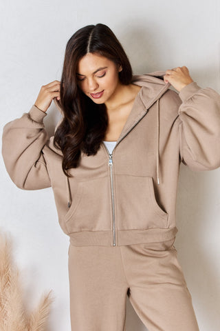 Oversized Zip Up Drawstring Hoodie Divacious