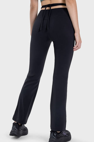 Millennia Tied Mid-Rise Waist Active Pants Trendsi