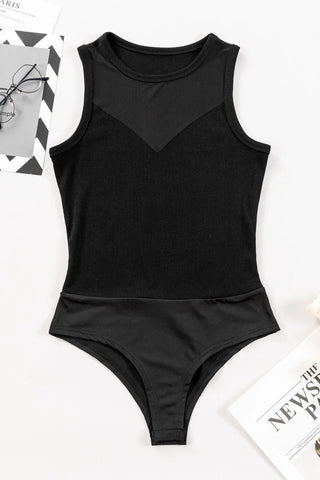 Round Neck Sleeveless Bodysuit Divacious