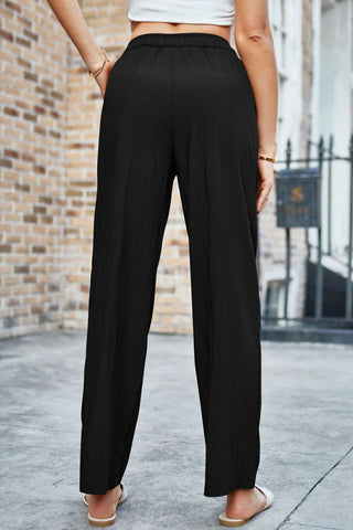 Elastic Waist Wide Leg Pants Divacious