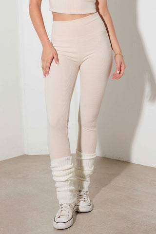 Le Lis Ribbed Crop Cami and High Waist Brushed Leggings Set Trendsi