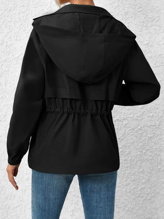 Drawstring Zip Up Hooded Jacket Divacious