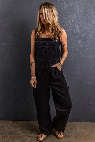 Pocketed Straight Denim Overalls Divacious