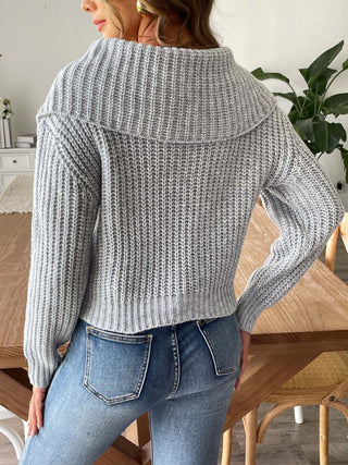 Cable-Knit Long Sleeve Sweater Divacious