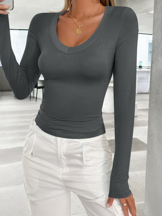 V-Neck Long Sleeve T-Shirt Divacious