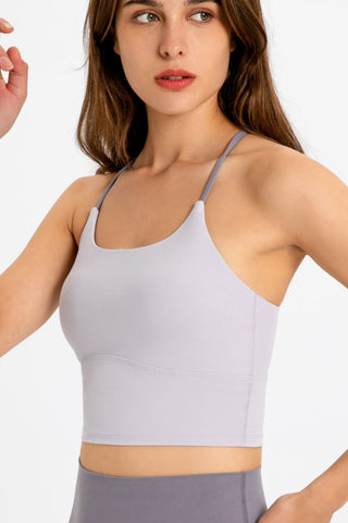 Millennia Crisscross Back Scoop Neck Sports Cami Trendsi