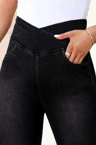 High Waist Jeans with Pockets Divacious