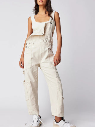 Pocketed Wide Strap Denim Overalls Divacious