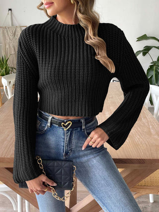 Mock Neck Long Sleeve Sweater Divacious