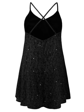 Sequin V-Neck Mini Cami Dress Trendsi