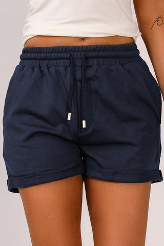 Drawstring Waist Cuffed Shorts Divacious