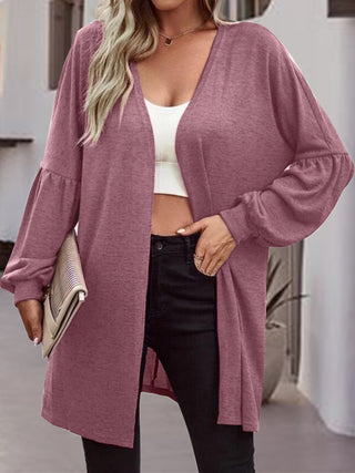 Open Front Long Sleeve Cardigan Divacious