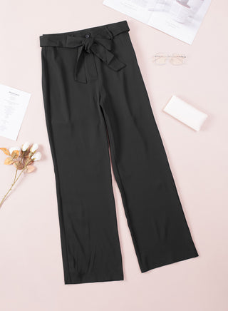 Tied High Waist Straight Pants Divacious