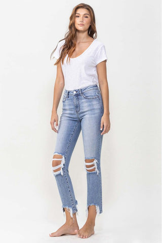 Lovervet Full Size Courtney Super High Rise Kick Flare Jeans Divacious