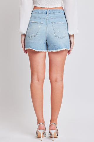 YMI Jeanswear Distressed Frayed Hem Denim Shorts Divacious