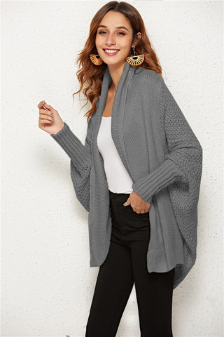 Open Front Batwing Sleeve Cardigan Divacious