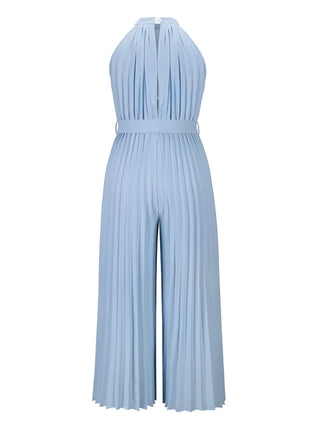 Cutout Tied Pleated Sleeveless Jumpsuit Divacious