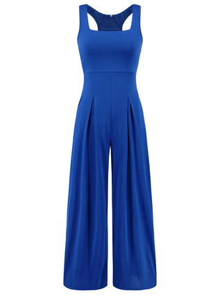 Square Neck Wide Strap Jumpsuit Divacious